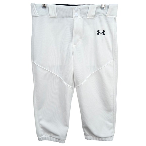 Under Armour Youth Softball Pants White Athletic Activewear Sports Logo Size YL - Picture 1 of 9